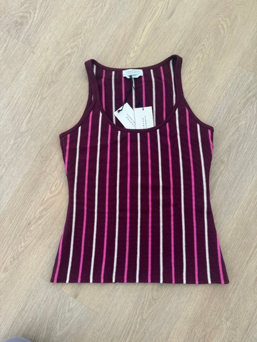 Gabriela Hearst Striped Knit Tank Top Windsor Wine Multi Size M NWT - Picture 3 of 4
